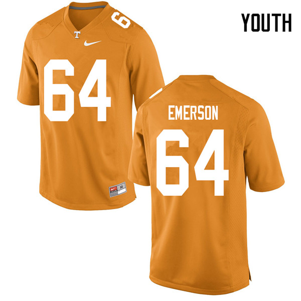 Youth #64 Greg Emerson Tennessee Volunteers College Football Jerseys Sale-Orange - Click Image to Close